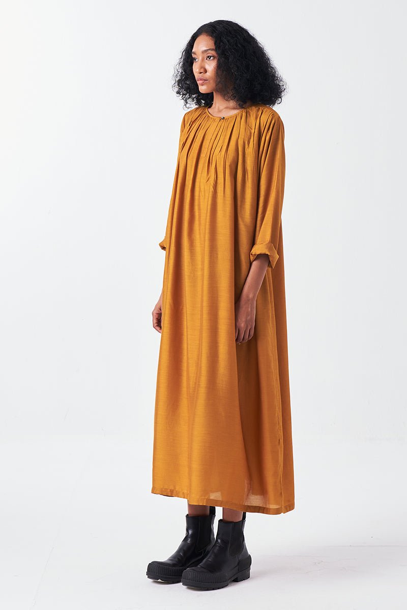 Gather Neck Dress - Three Clothing