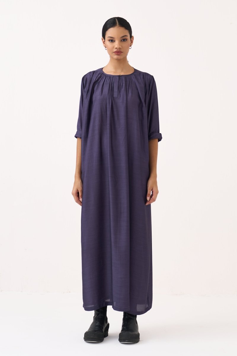 Gather Neck Dress - Three Clothing