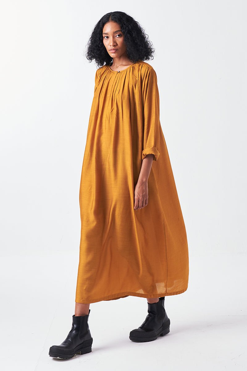 Gather Neck Dress - Three Clothing