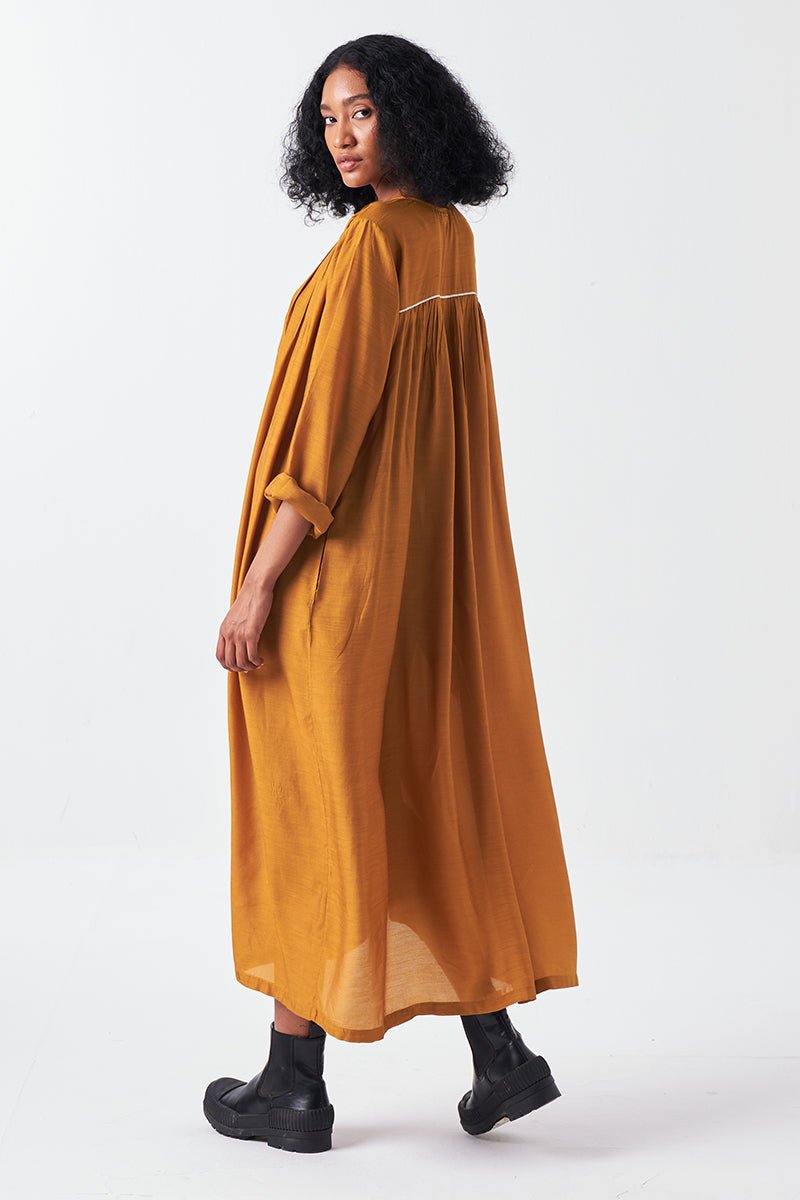 Gather Neck Dress - Three Clothing