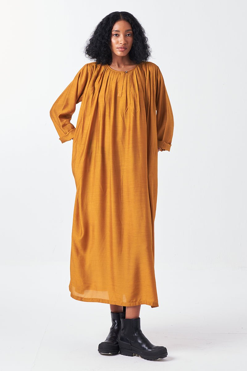 Gather Neck Dress - Three Clothing