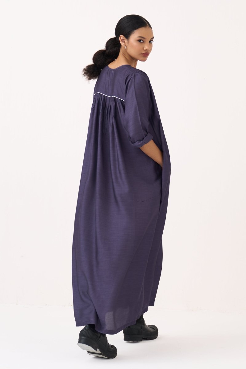 Gather Neck Dress - Three Clothing