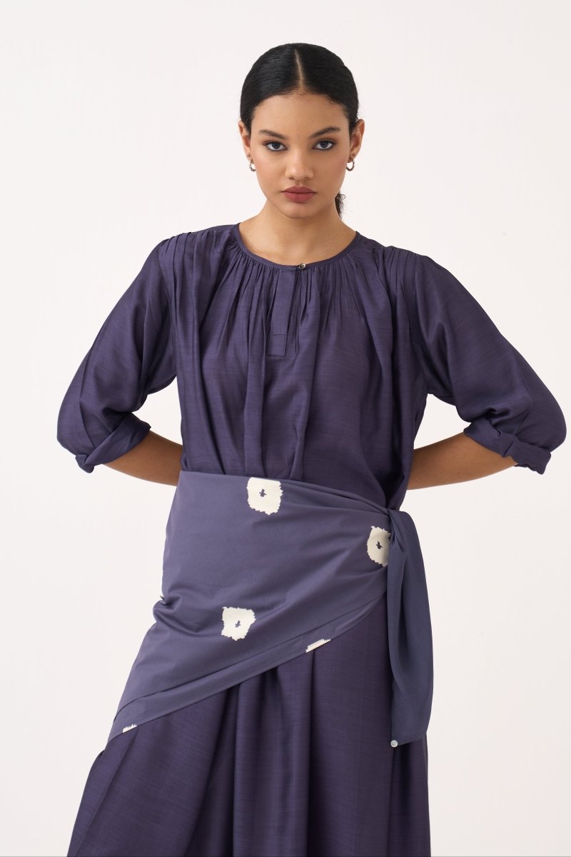Gather Neck Dress - Three Clothing