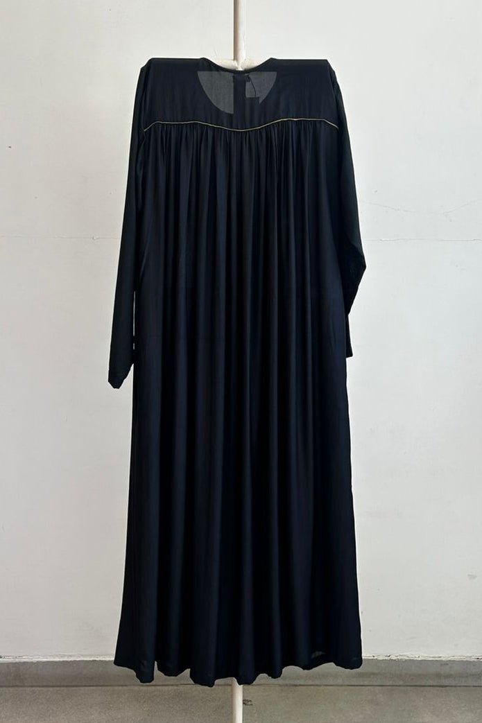 Gather Neck Dress Black - Three Clothing