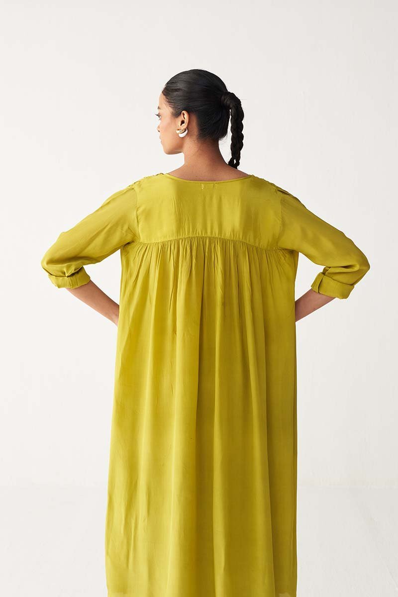 Gather Neck Lime - Three Clothing