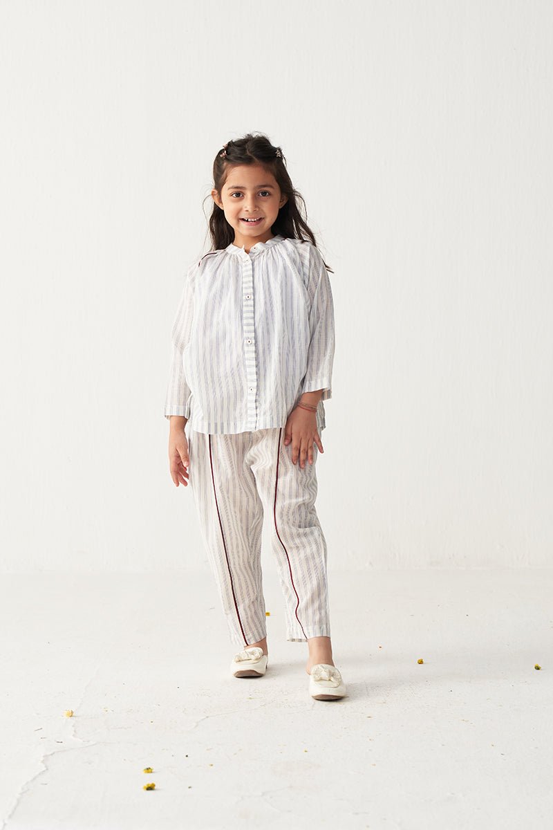 Gather Neck Shirt (Co - Ord) - Three Clothing