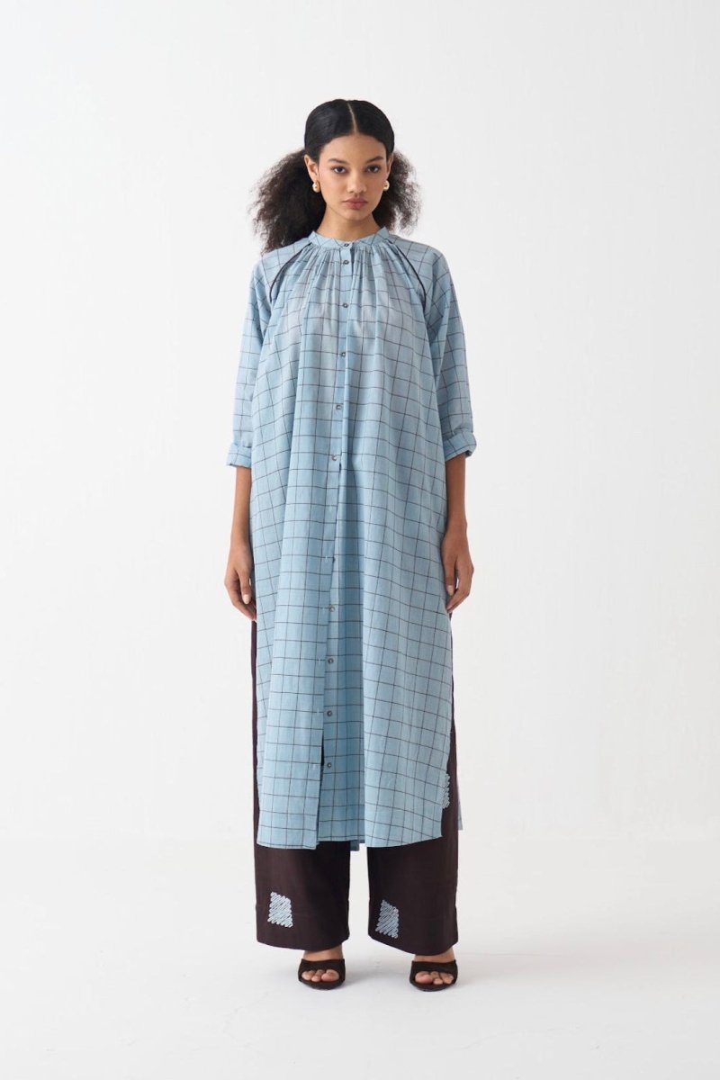 Gather Neck Shirt Co - ord (Set of 2) - Three Clothing