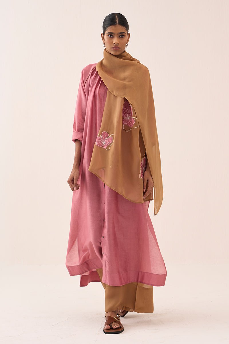 Gather Neck Shirt Co - Ord (Set Of 3) - Three Clothing