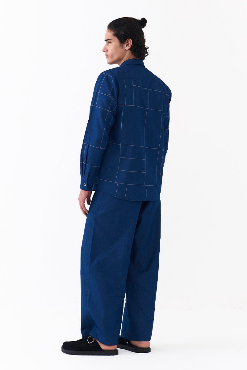 Grid Emb. Shirt - Three Clothing