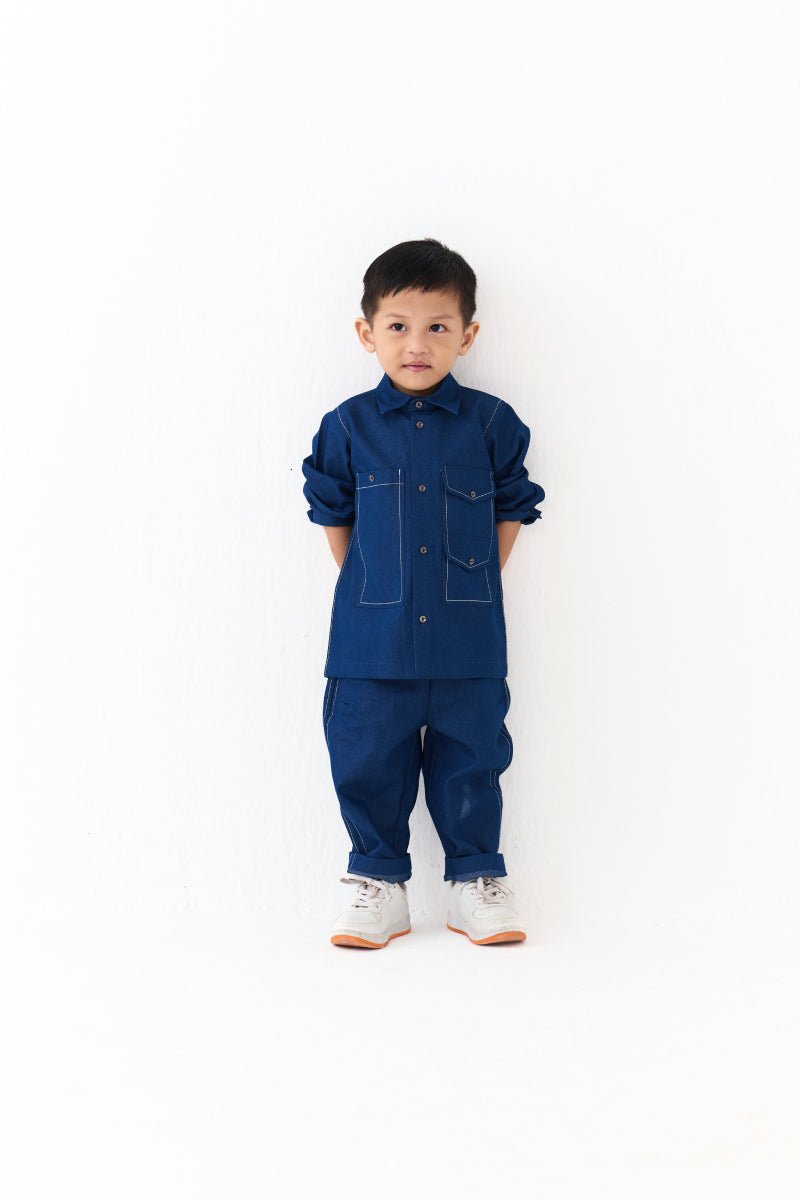 Grid Emb. Shirt - Three Clothing