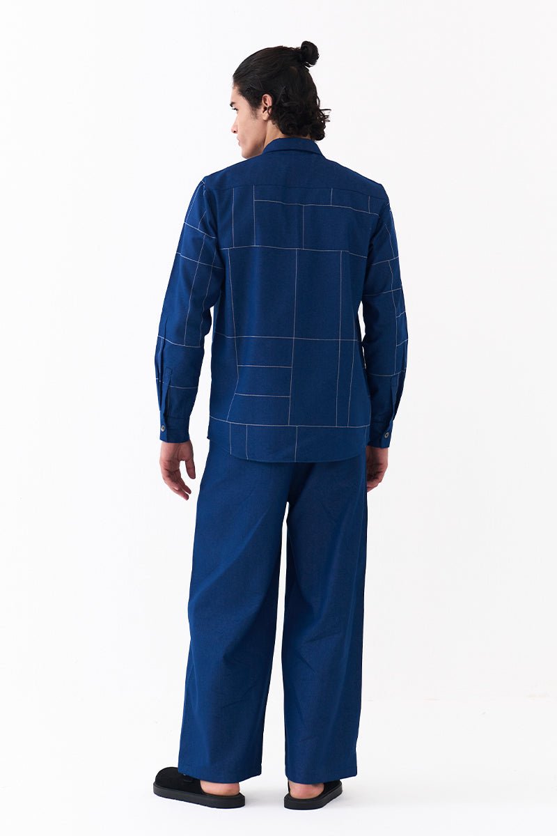 Grid Emb. Shirt Co - Ord - Three Clothing