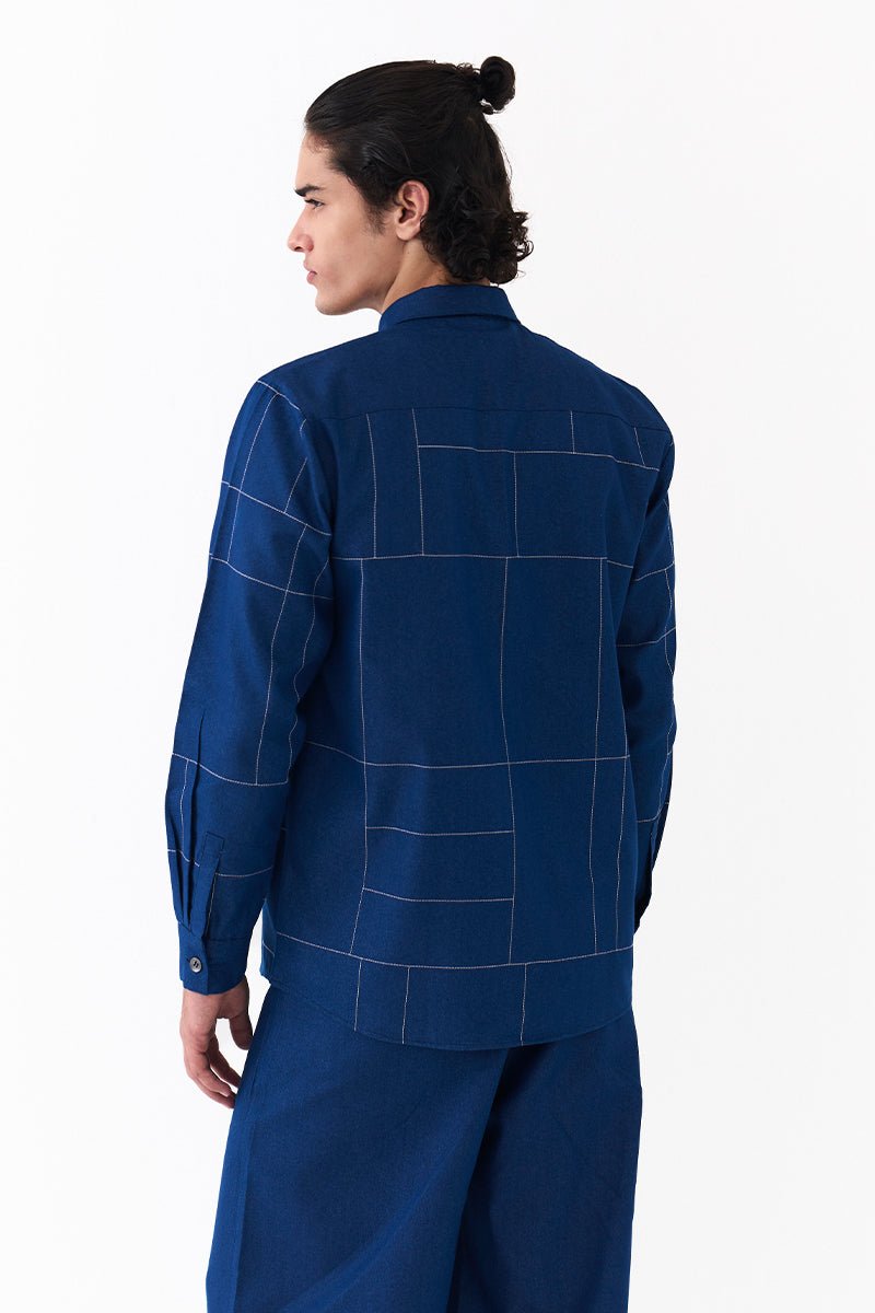 Grid Emb. Shirt Co - Ord - Three Clothing