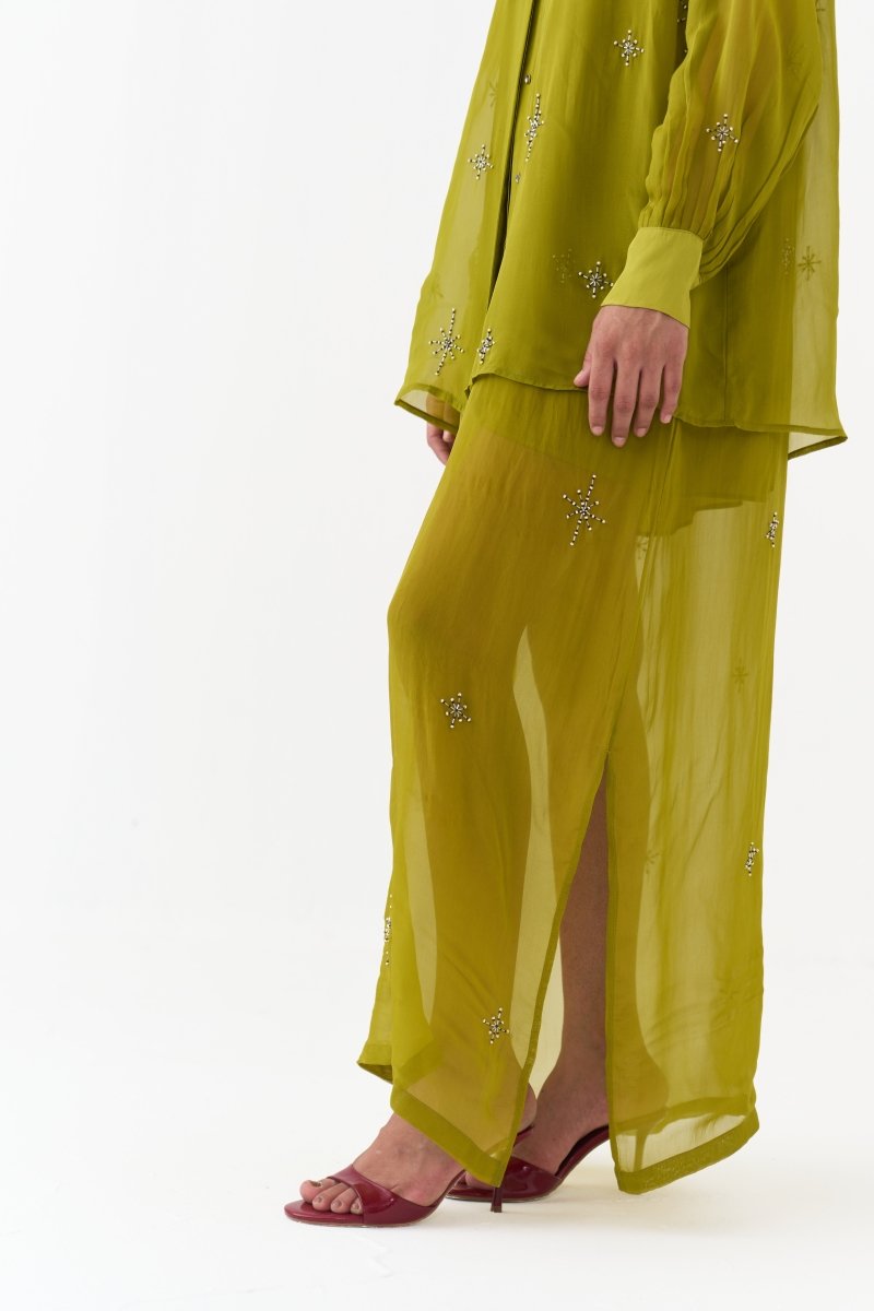 Hand Emb. Detail Shirt Co-Ord (Set Of 2) - Three Clothing