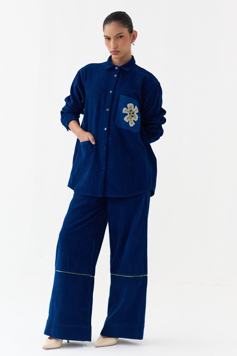 Hand Emb. Patch Pocket Shirt - Three Clothing