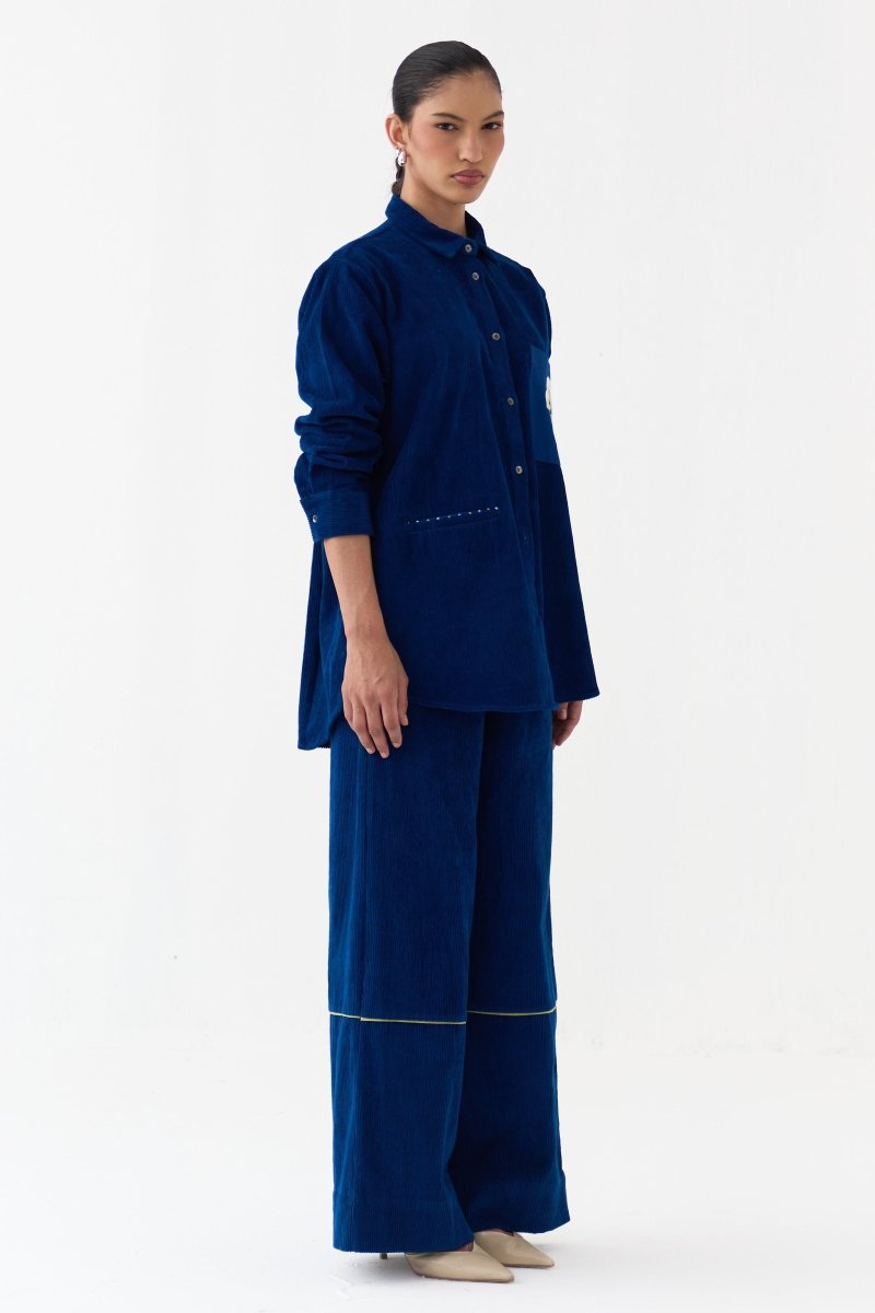 Hand Emb. Patch Pocket Shirt - Three Clothing