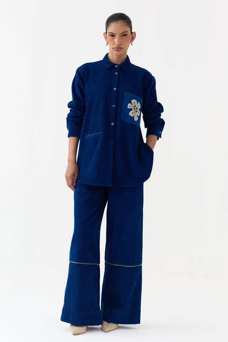 Hand Emb. Patch Pocket Shirt - Three Clothing