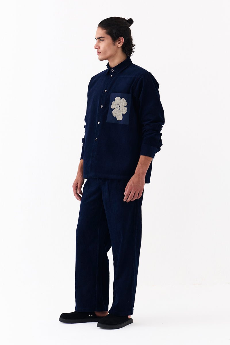 Hand Emb. Patch Pocket Shirt Co - Ord - Three Clothing