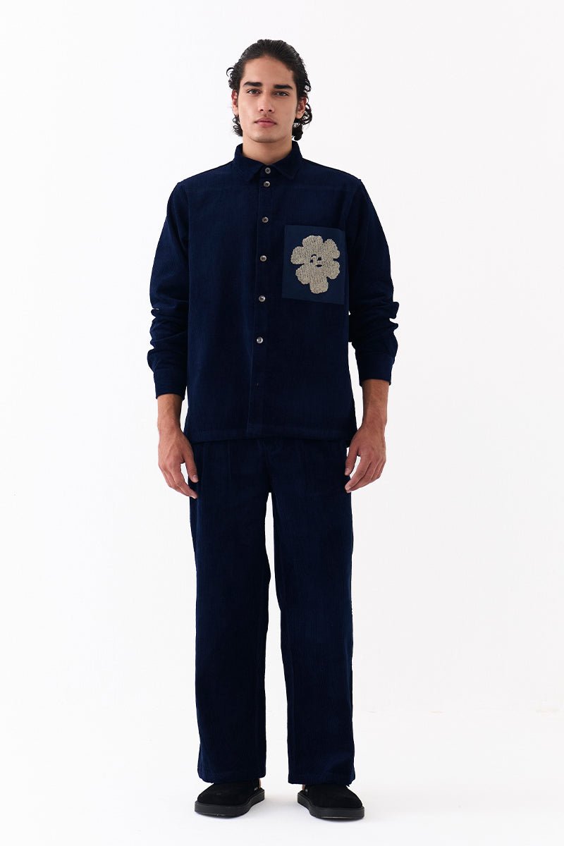 Hand Emb. Patch Pocket Shirt Co - Ord - Three Clothing