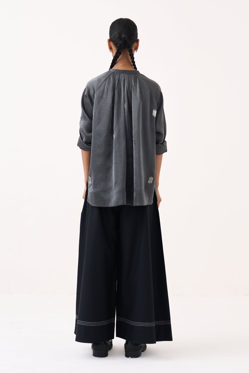 Hand Emb. Peasant Top Co-Ord (Set Of 2) - Three Clothing