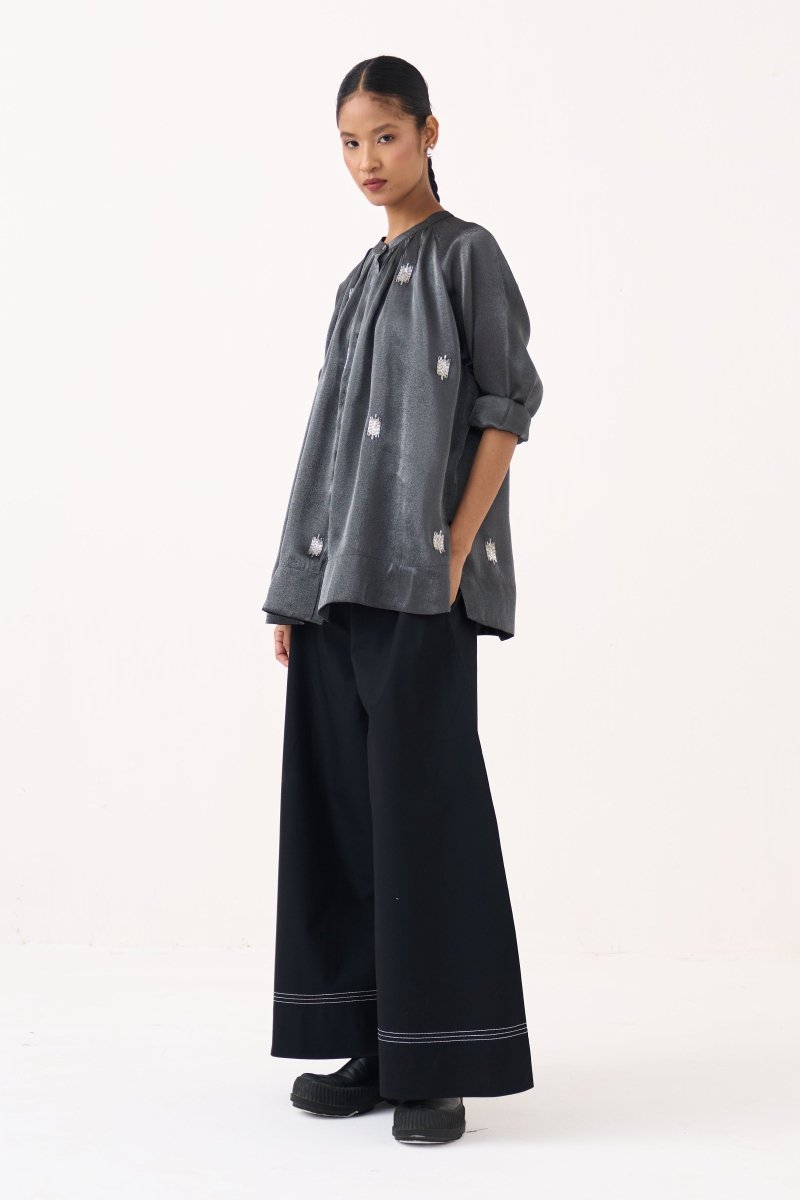 Hand Emb. Peasant Top Co-Ord (Set Of 2) - Three Clothing