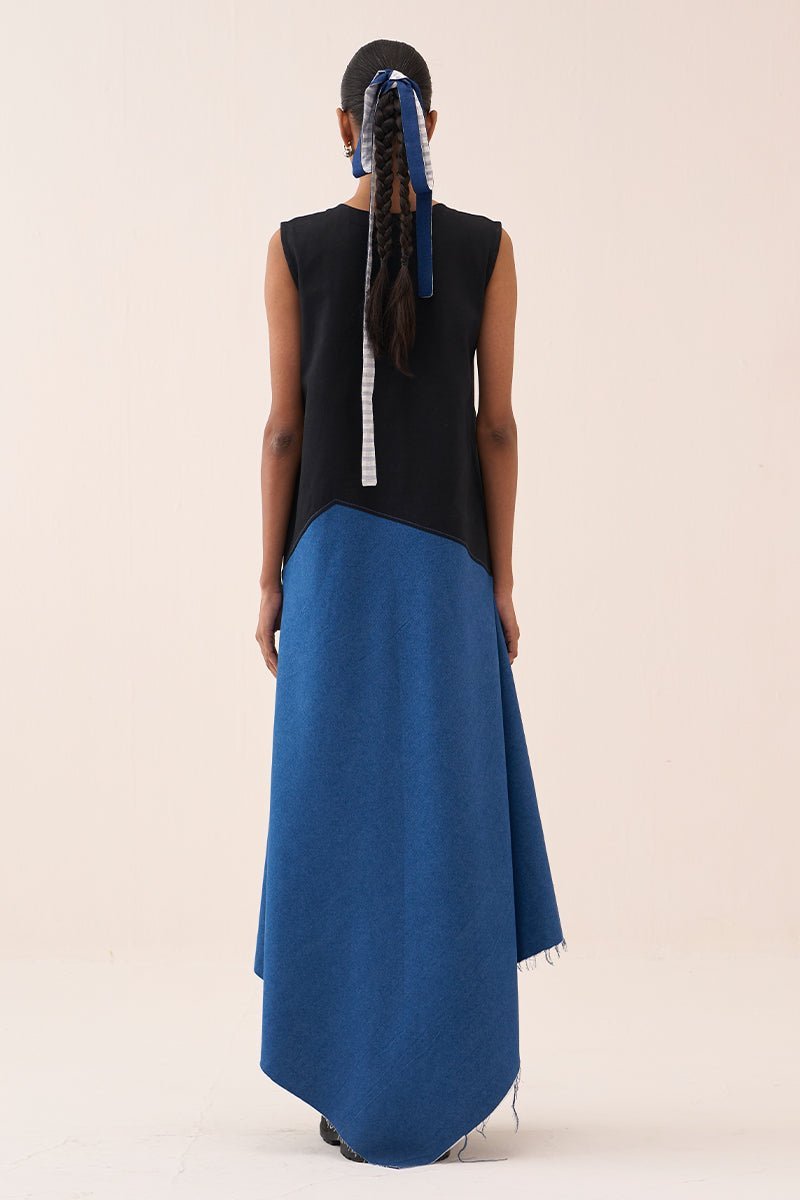 Handkerchief Dress Denim Blue - Three Clothing