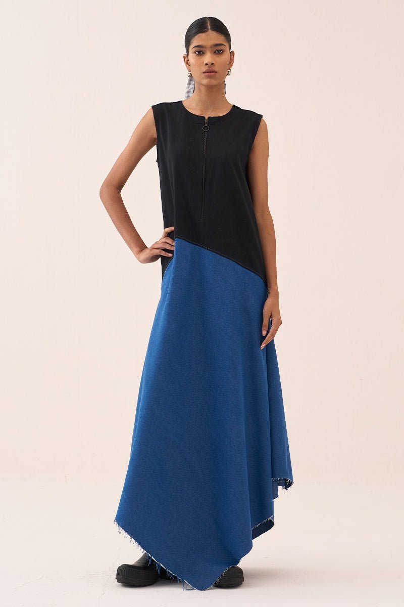 Handkerchief Dress Denim Blue - Three Clothing