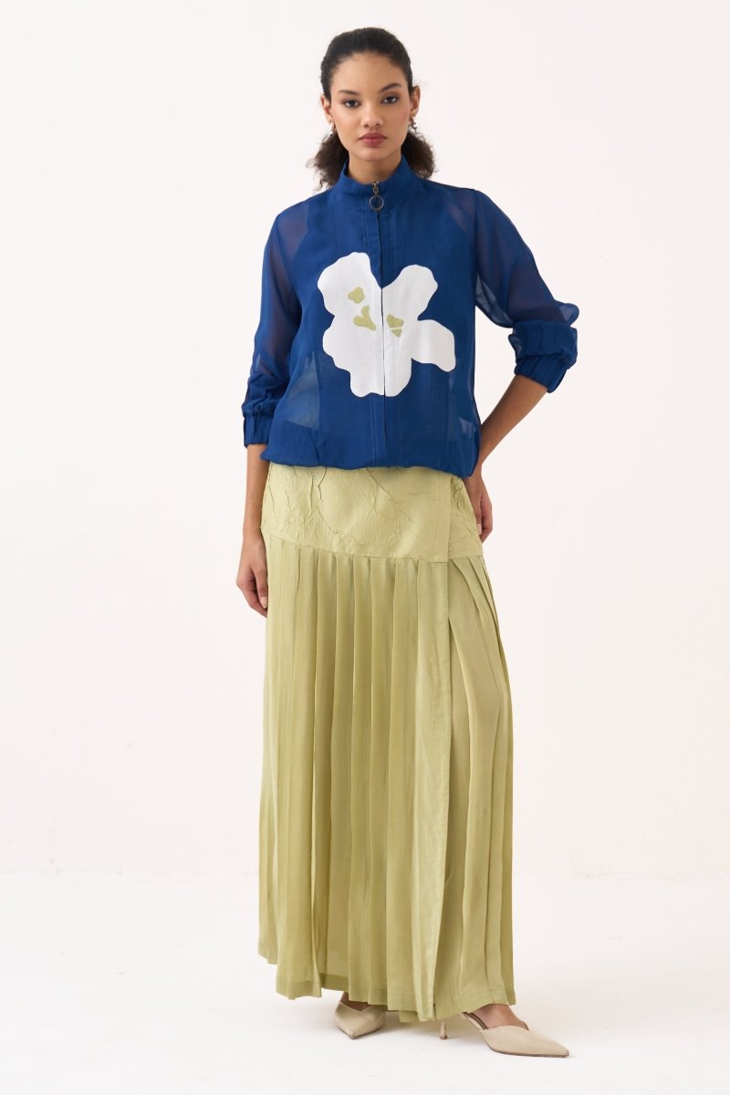High Neck Floral Applique Bomber Co - ord (Set of 2) - Three Clothing