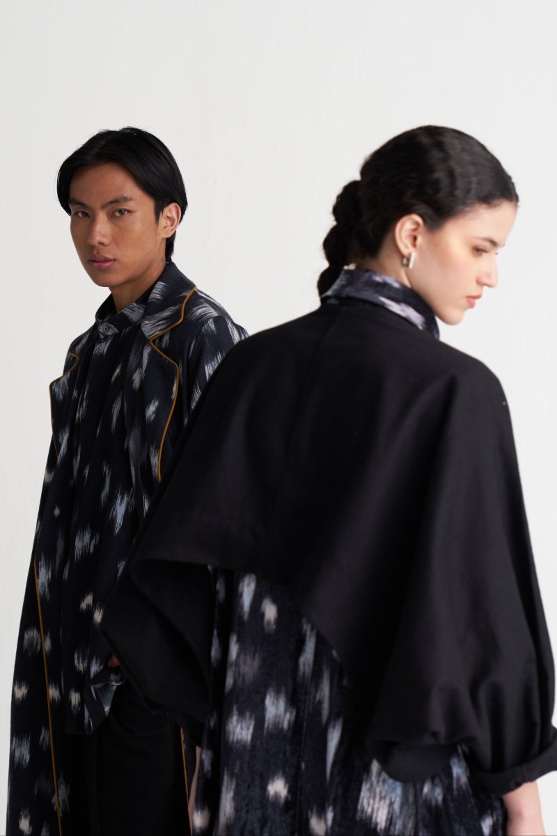 Ikat Print Bat Sleeve Jacket - Three Clothing