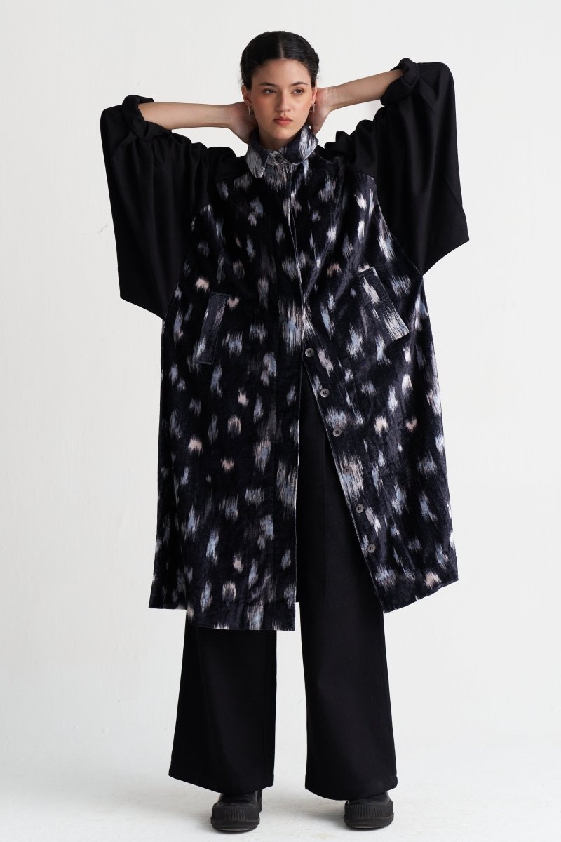 Ikat Print Bat Sleeve Jacket - Three Clothing