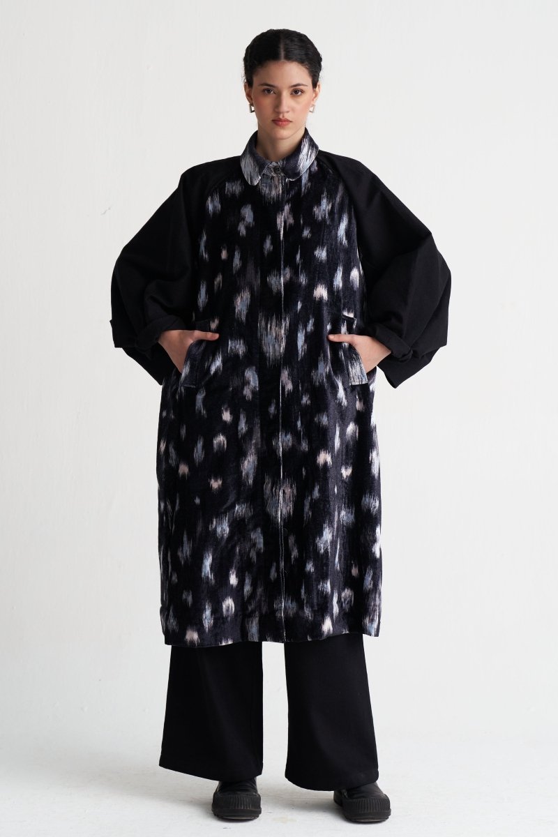 Ikat Print Bat Sleeve Jacket - Three Clothing