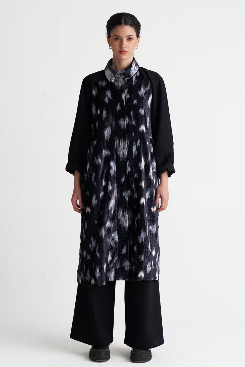 Ikat Print Bat Sleeve Jacket - Three Clothing