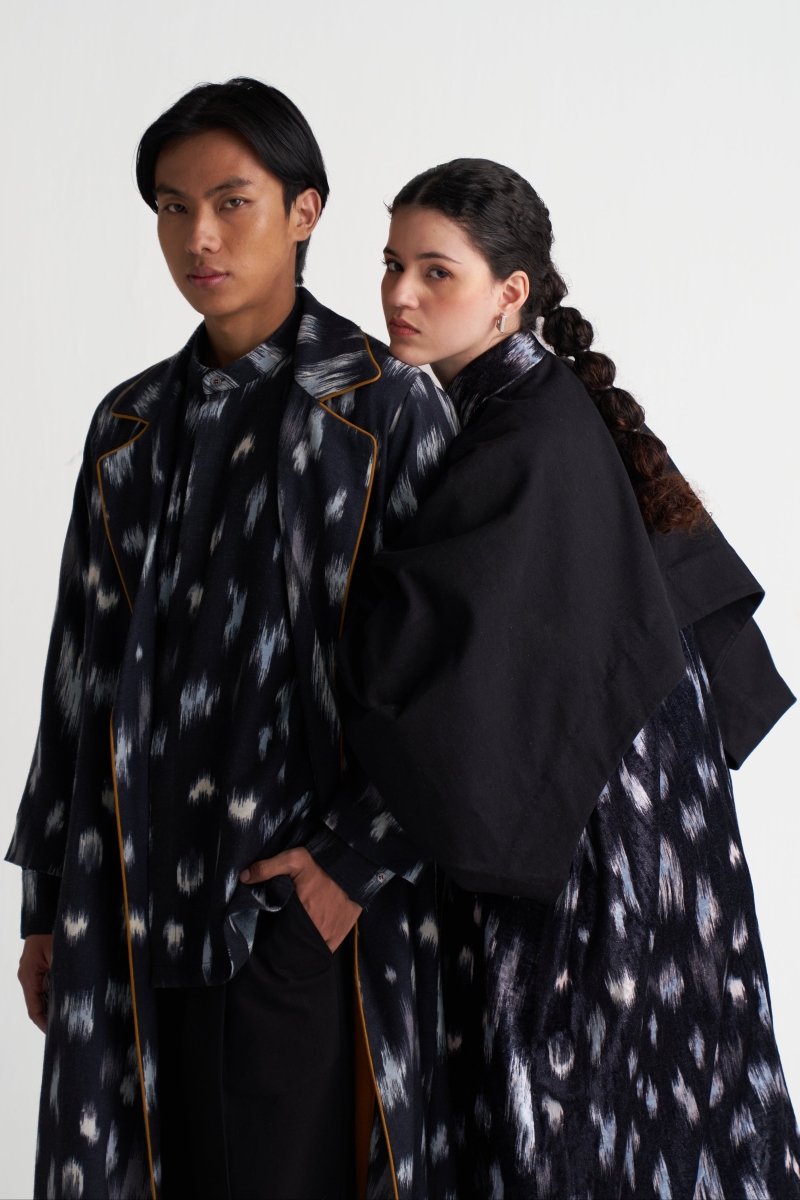 Ikat Print Bat Sleeve Jacket Co-ord (Set of 2) - Three Clothing