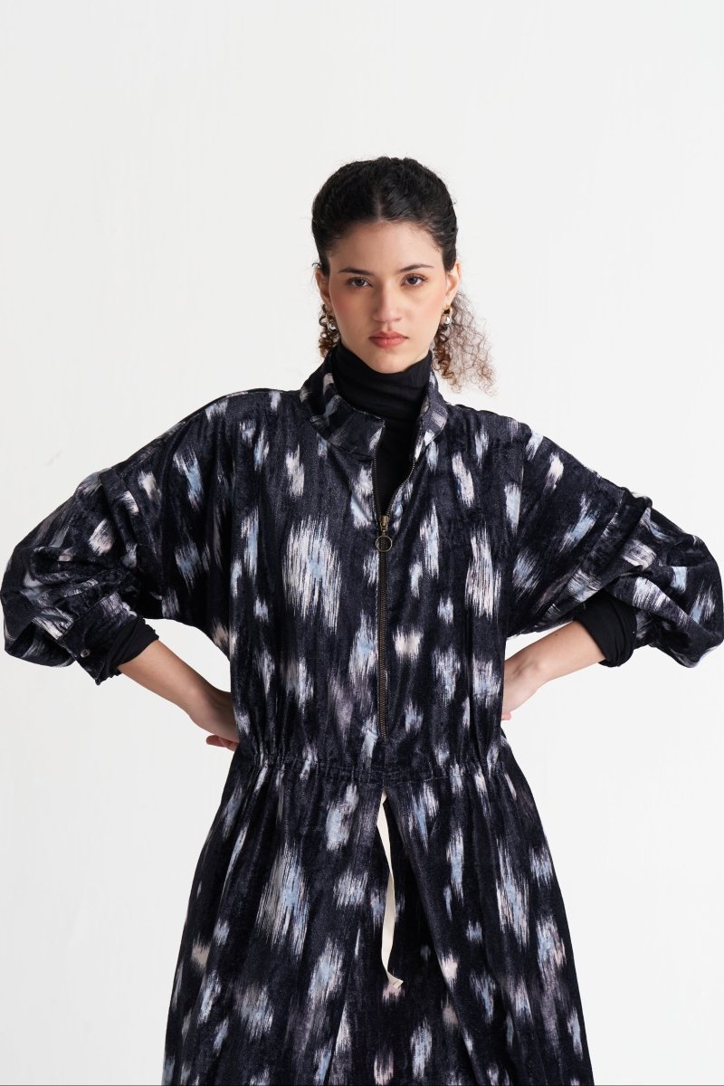 Ikat Print Drawstring Tunic Co-ord (Set of 2) - Three Clothing