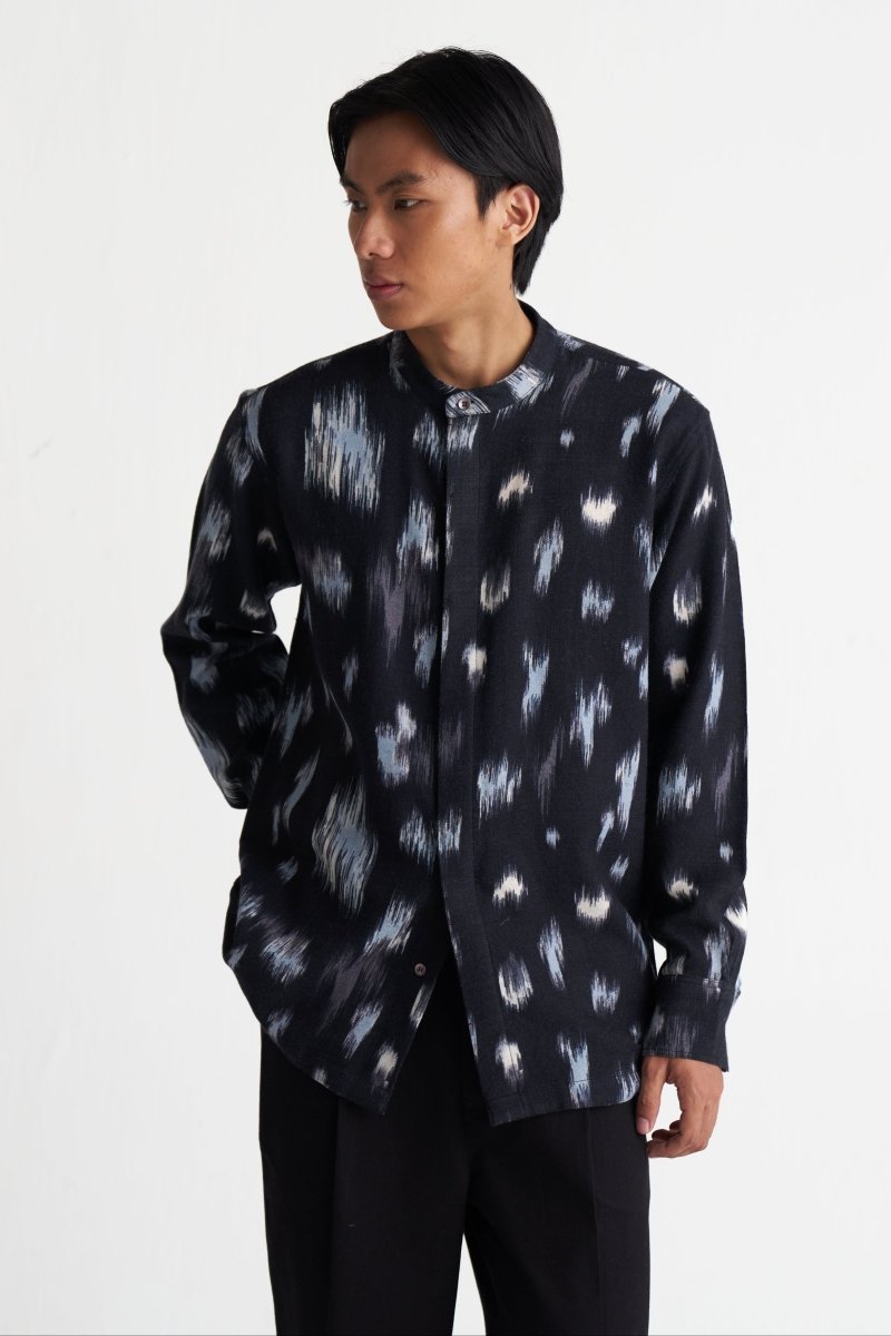 Ikat Print Woollen Shirt - Three Clothing