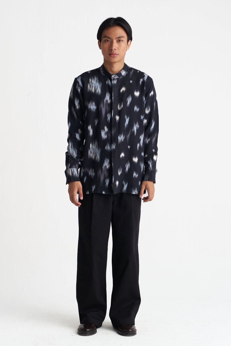 Ikat Print Woollen Shirt - Three Clothing