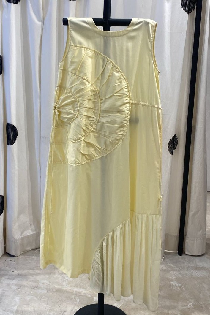 Multi-Drawstring Dress Lemon - Three Clothing