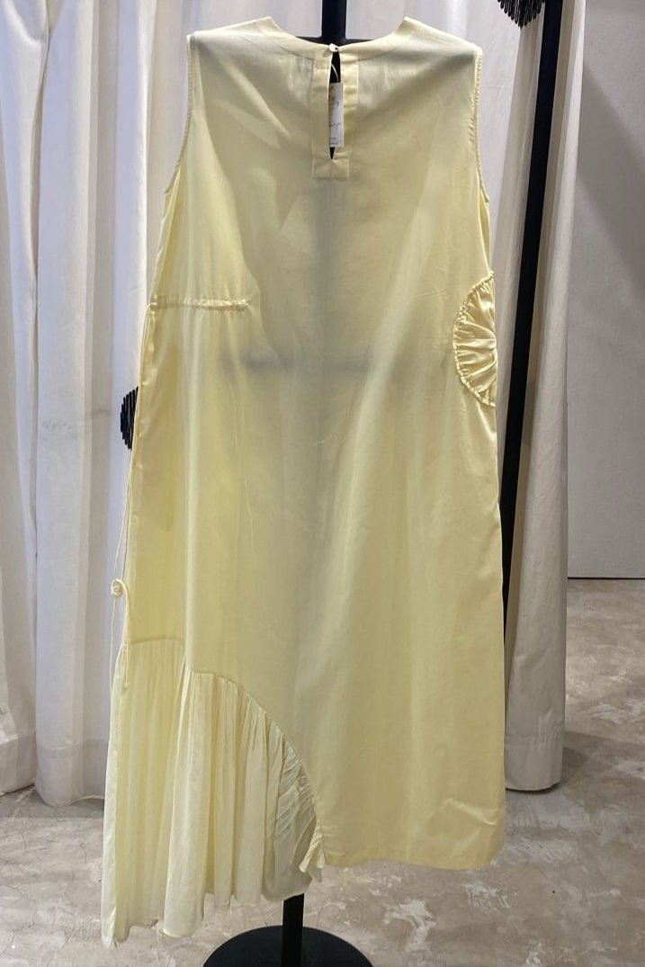 Multi-Drawstring Dress Lemon - Three Clothing