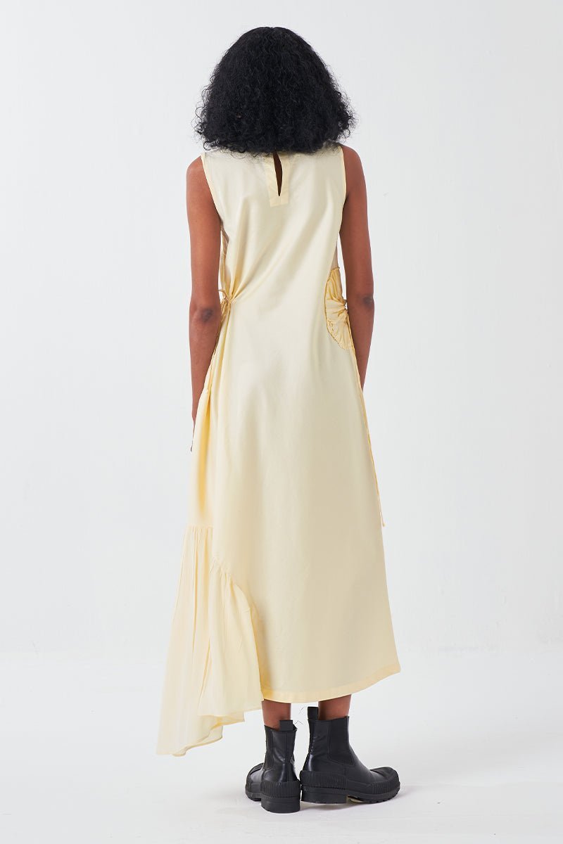 Multi-Drawstring Dress Lemon - Three Clothing