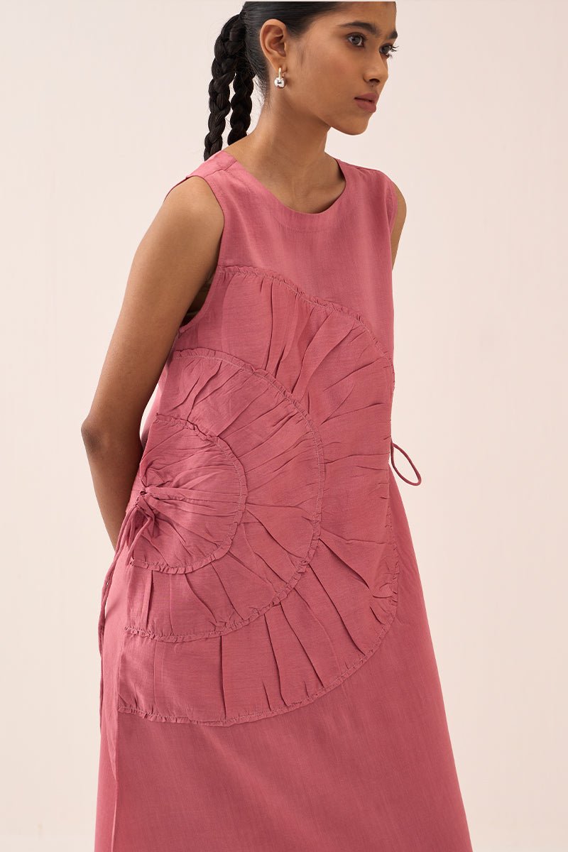 Multi Drawstring Dress (With Slip) - Three Clothing