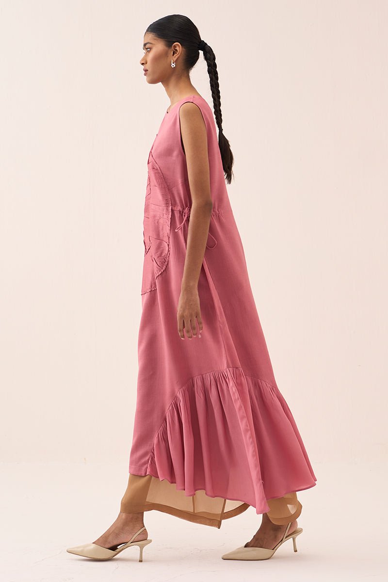 Multi Drawstring Dress (With Slip) - Three Clothing