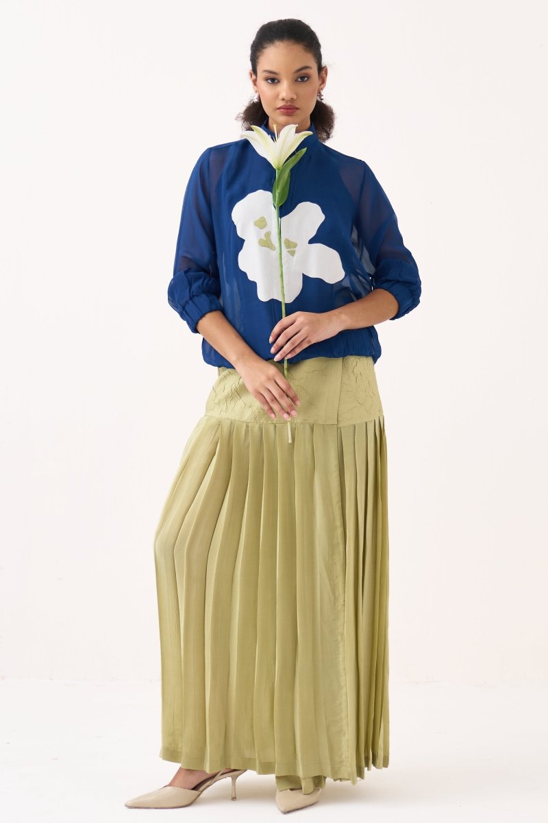 Overlap Pleated Skirt - Three Clothing