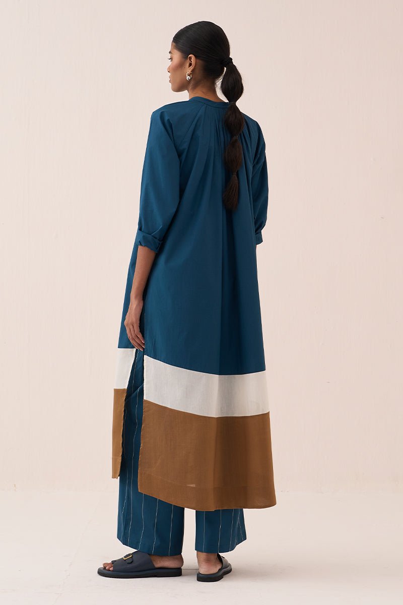Panel Gather Neck Shirt Co - Ord (Set Of 2) - Three Clothing