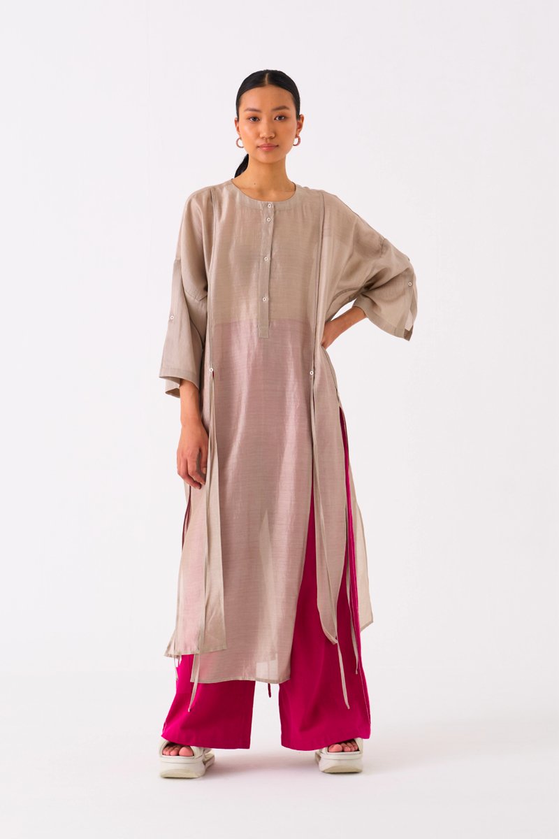 Panelled Tunic Ash Grey - Three