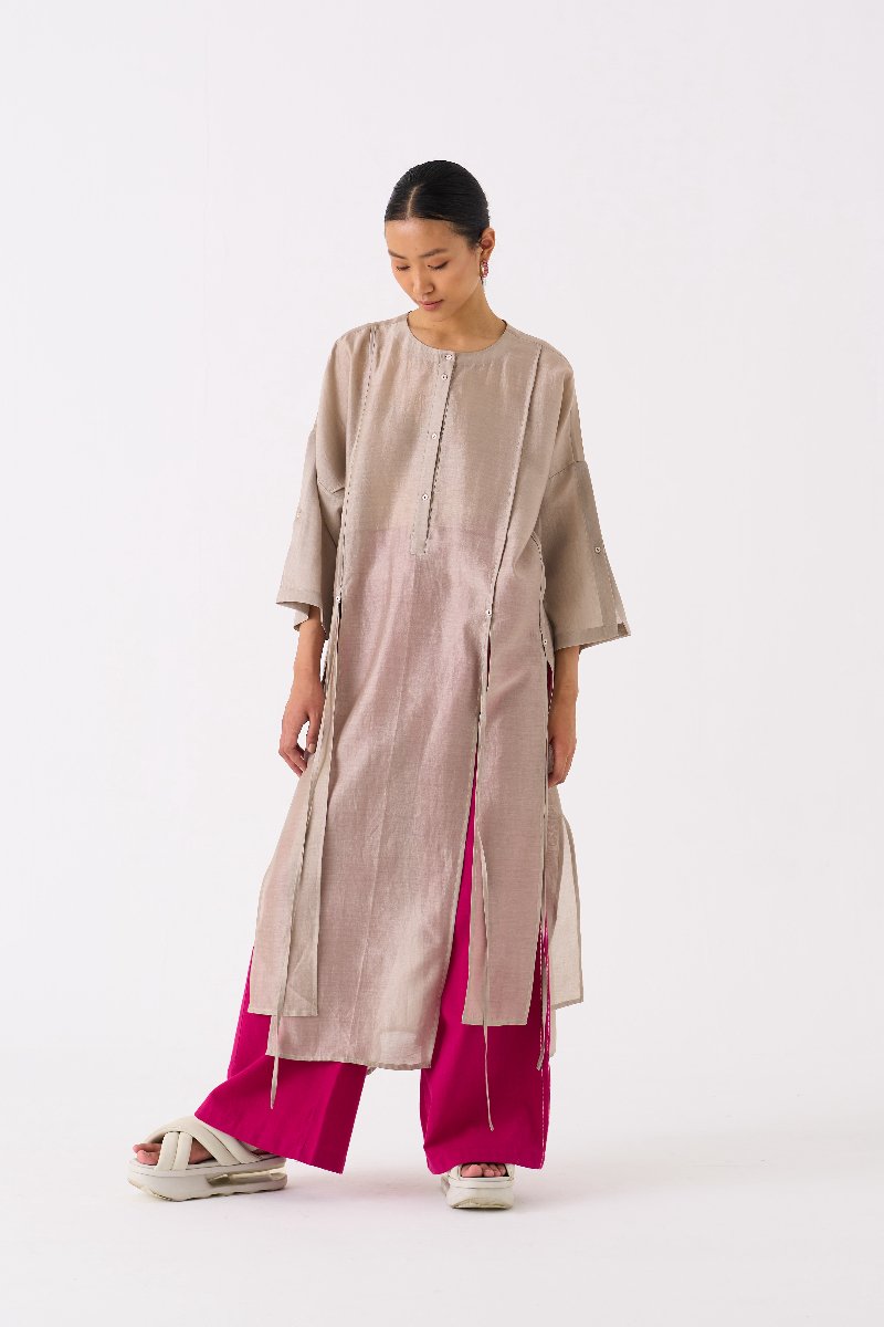 Panelled Tunic Ash Grey - Three