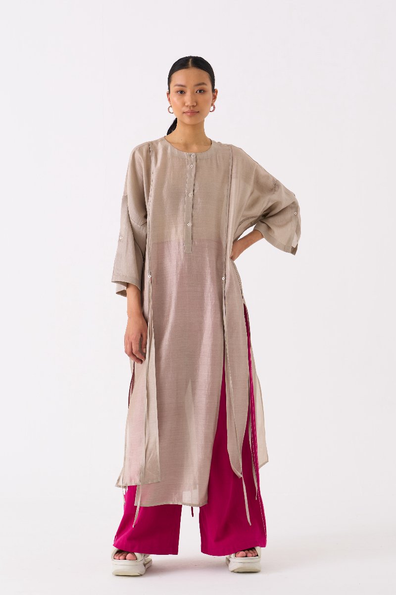 Panelled Tunic Ash Grey - Three