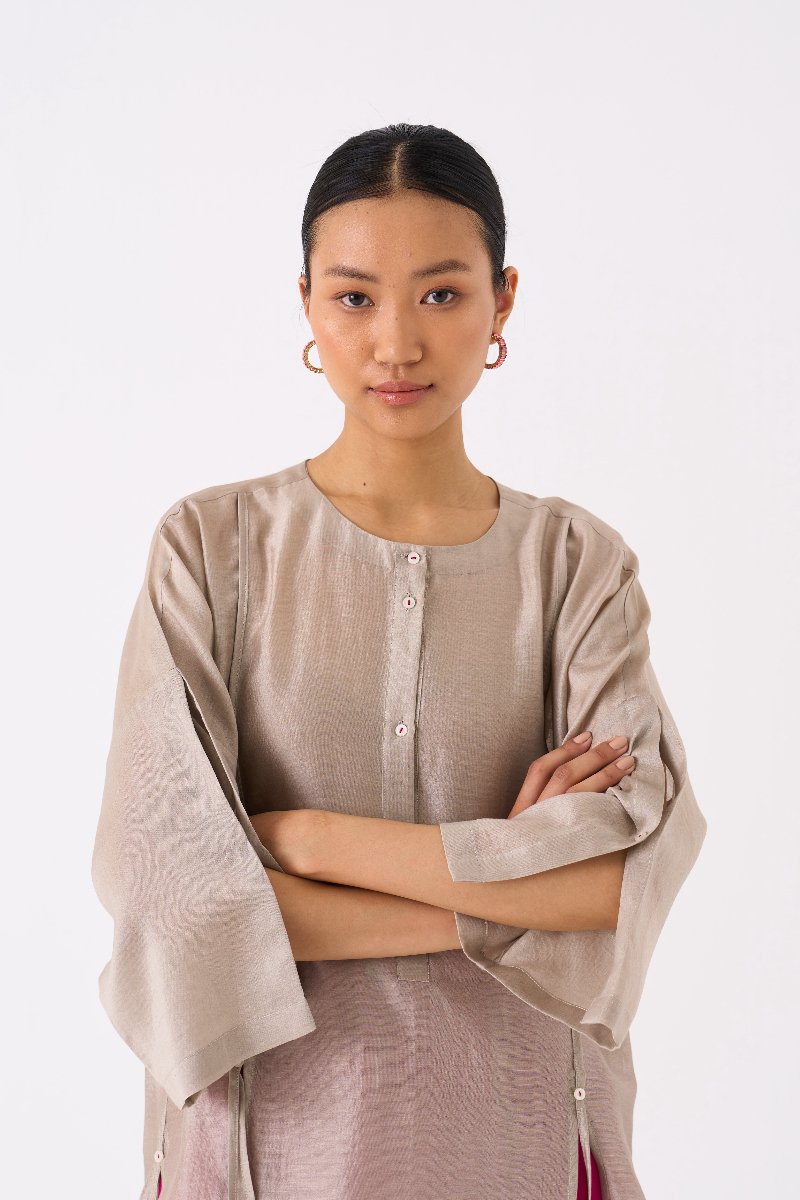 Panelled Tunic Ash Grey - Three