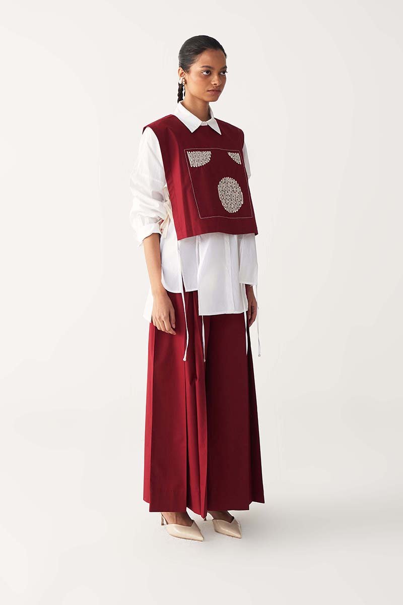 Patch Emb. Overlay Co - Ord (Set Of 2) - Three Clothing