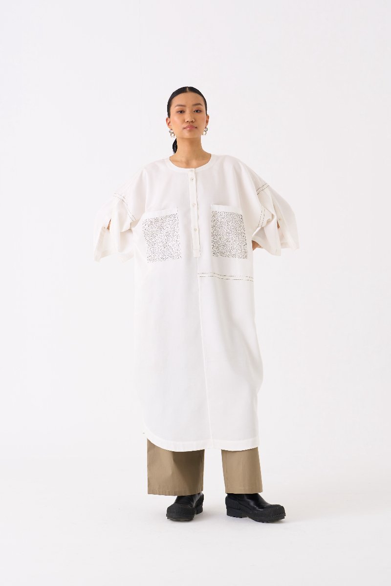 Patch Pocket Tunic Co ord Set of 2 Ivory - Three