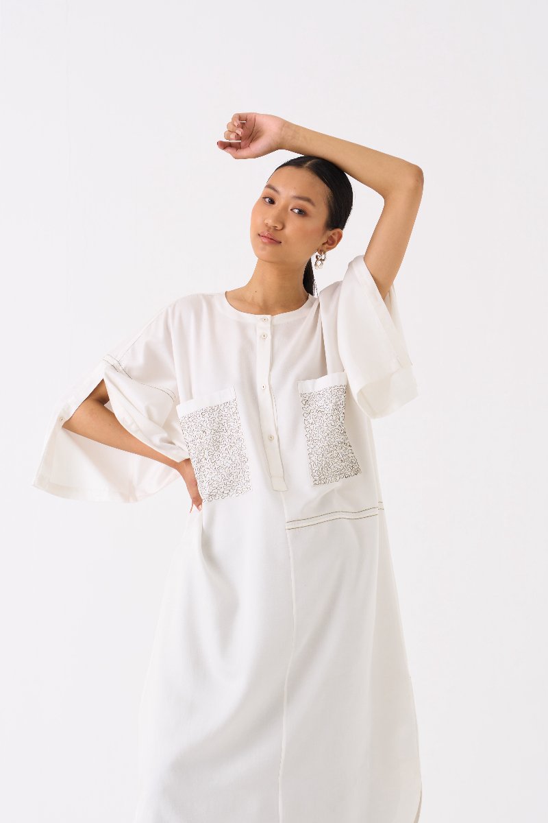 Patch Pocket Tunic Co ord Set of 2 Ivory - Three