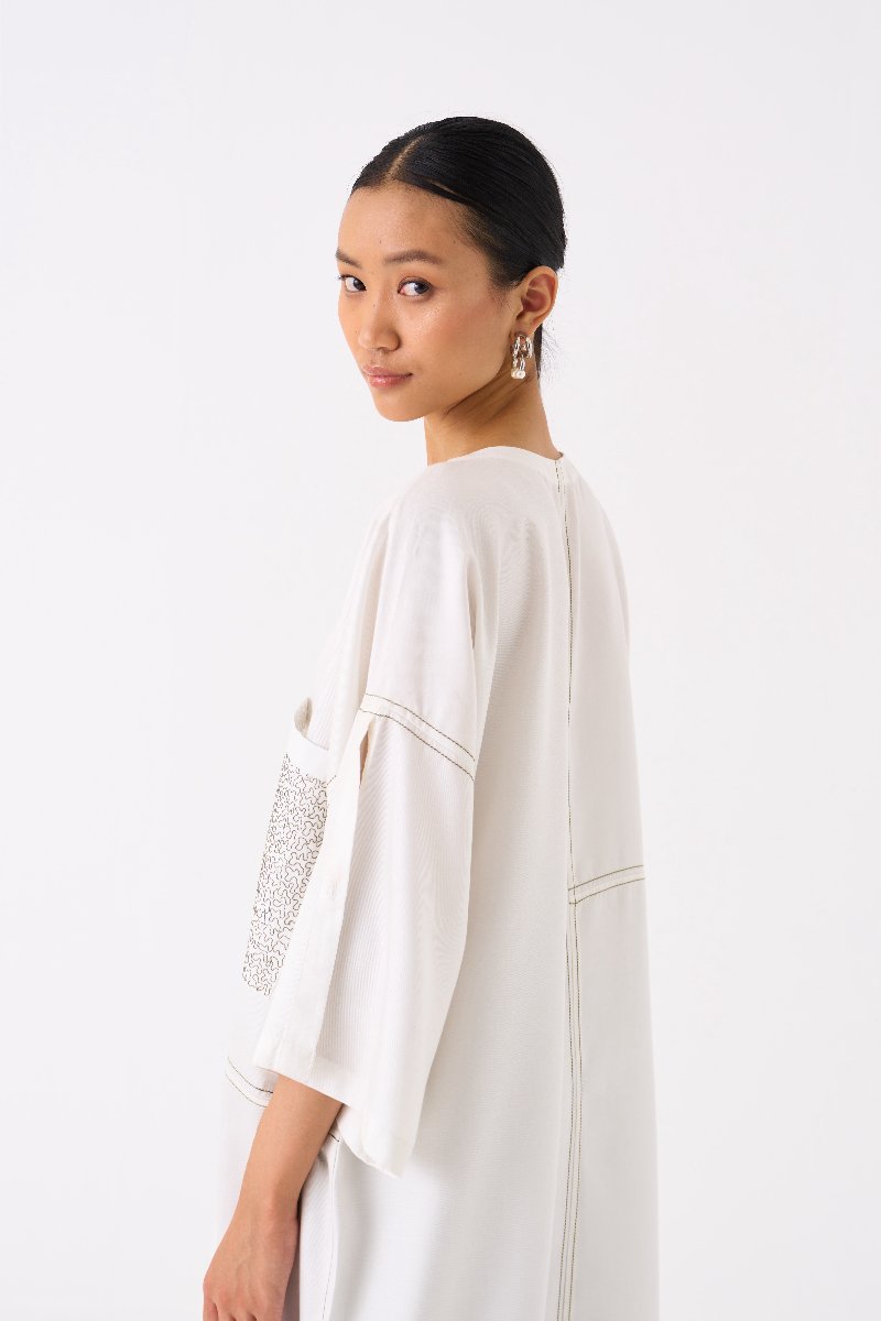 Patch Pocket Tunic Ivory - Three